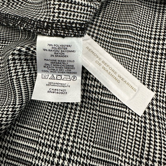 Loft Women’s Houndstooth Plaid Sleeveless Trapeze V-Neck Work Dress Size S NWOT - Picture 7 of 13